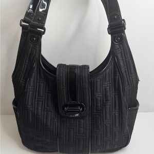 Vera Bradley Black Quilted Shoulder Handbag Tote Hobo Classic Travel